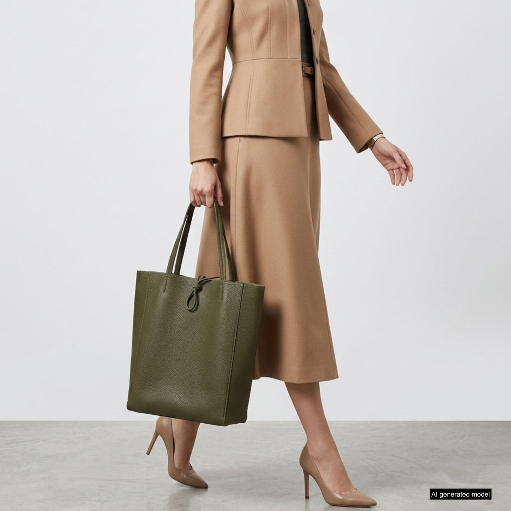 Italian Full-Grain Leather Tote Bag | Firenze - Quarter Circle AK Boutique