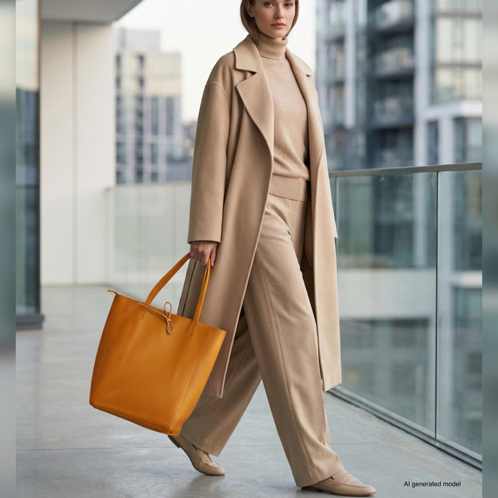 Italian Full-Grain Leather Tote Bag | Firenze - Quarter Circle AK Boutique