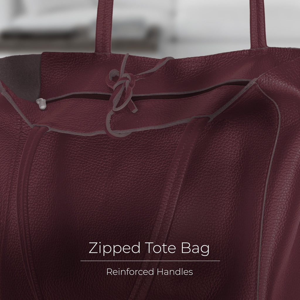 Italian Full-Grain Leather Tote Bag | Firenze - Quarter Circle AK Boutique