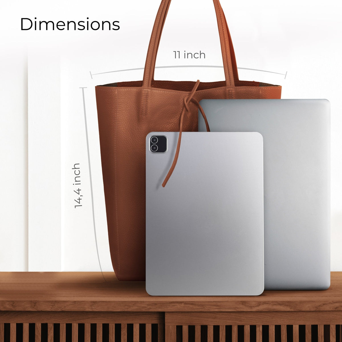 Italian Full-Grain Leather Tote Bag | Firenze - Quarter Circle AK Boutique