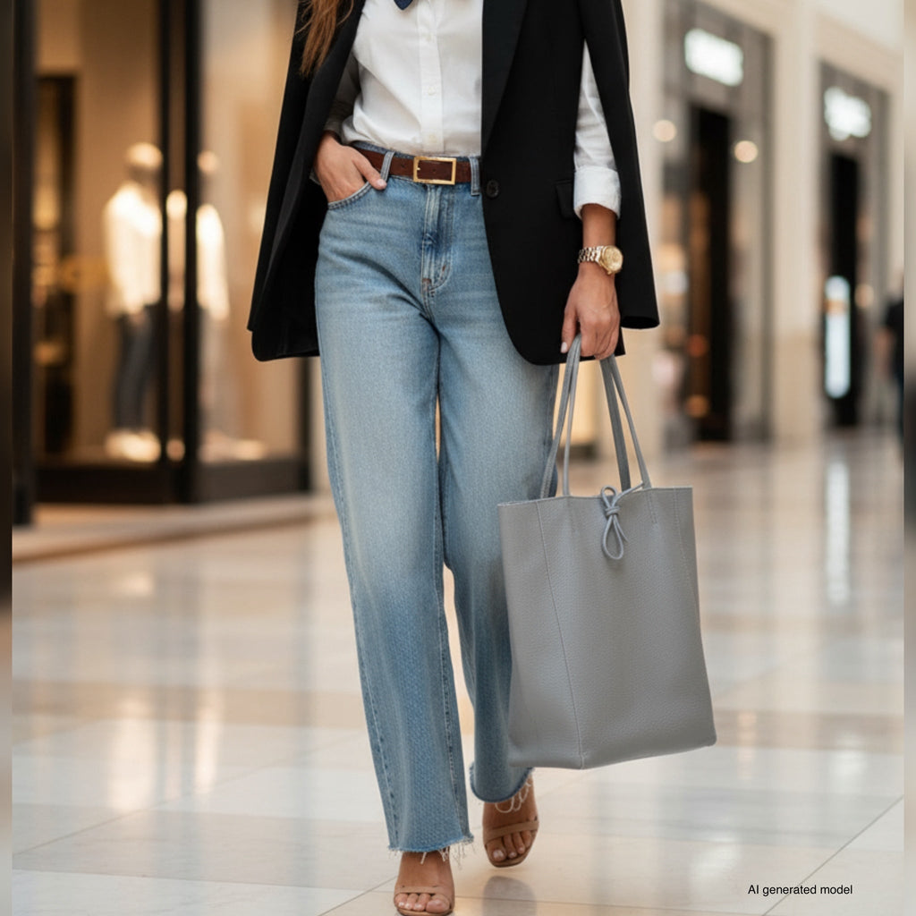 Italian Full-Grain Leather Tote Bag | Firenze - Quarter Circle AK Boutique