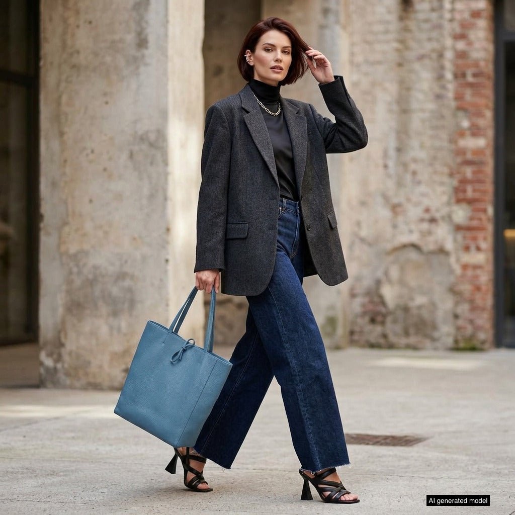 Italian Full-Grain Leather Tote Bag | Firenze - Quarter Circle AK Boutique