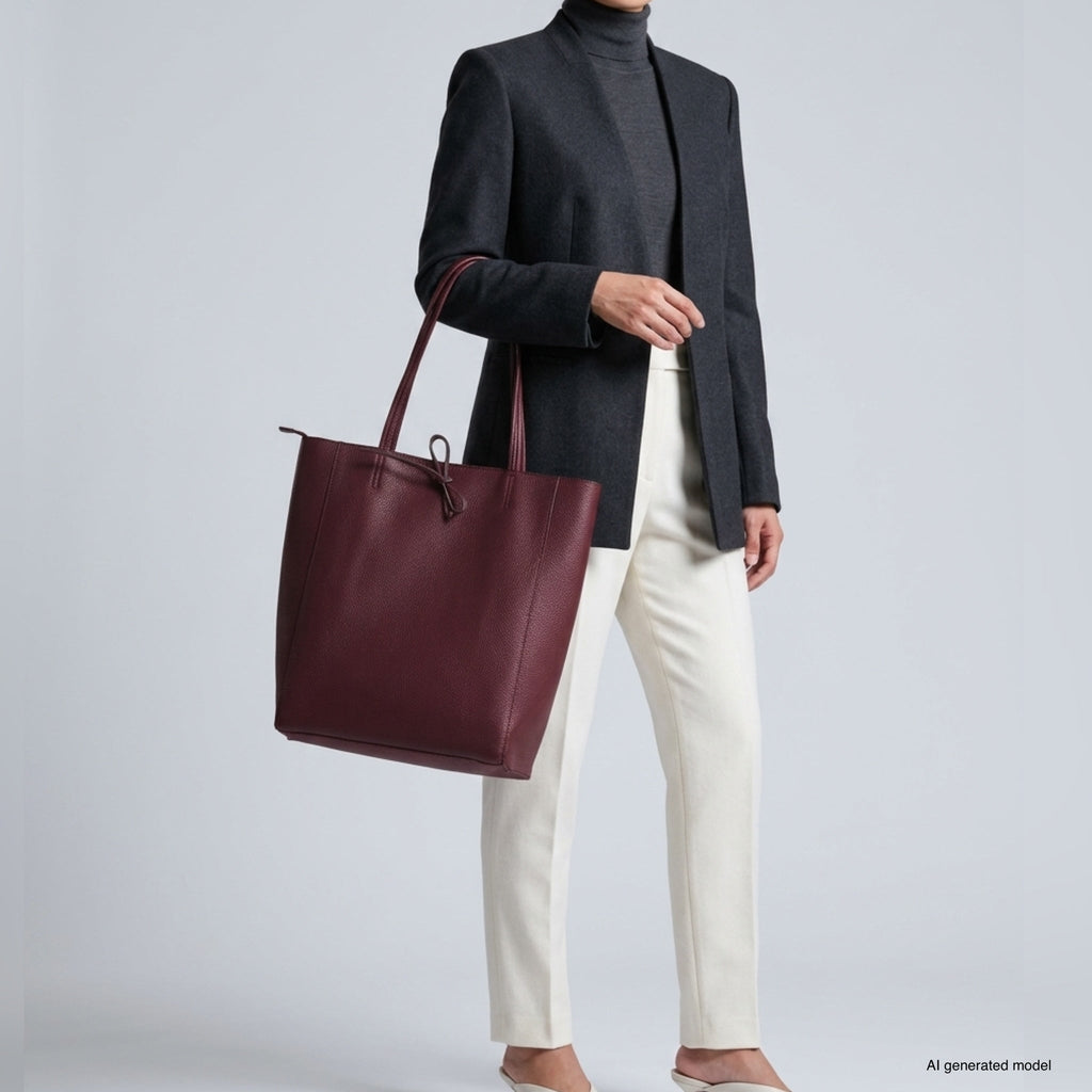 Italian Full-Grain Leather Tote Bag | Firenze - Quarter Circle AK Boutique