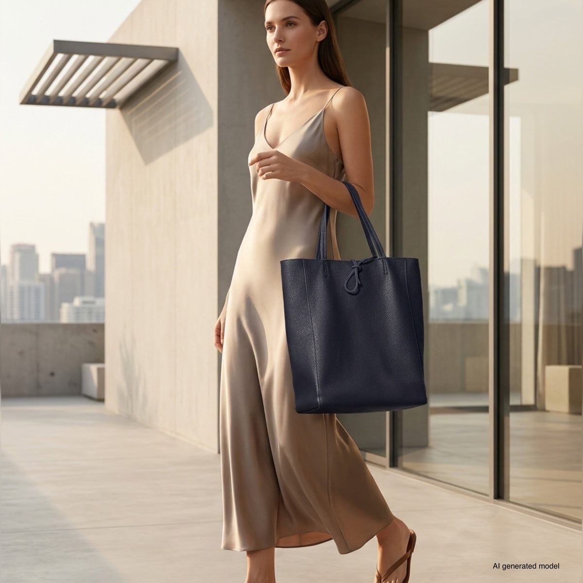 Italian Full-Grain Leather Tote Bag | Firenze - Quarter Circle AK Boutique