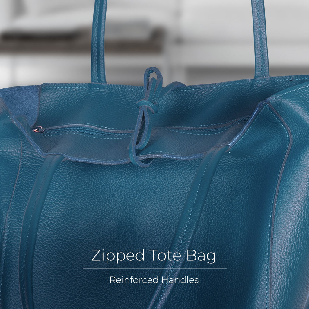 Italian Full-Grain Leather Tote Bag | Firenze - Quarter Circle AK Boutique
