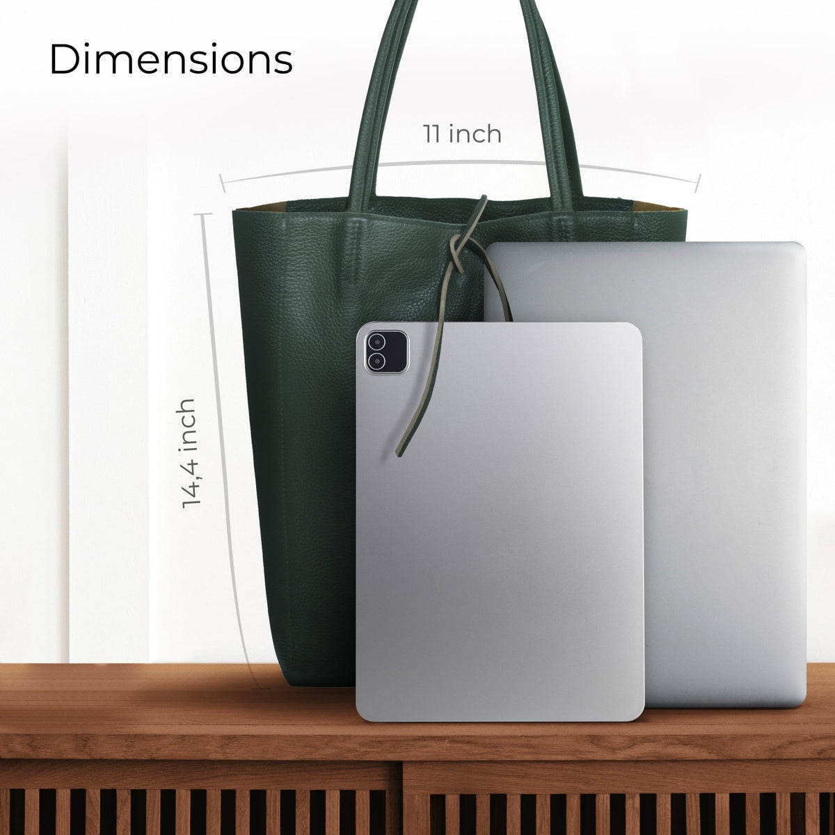Italian Full-Grain Leather Tote Bag | Firenze - Quarter Circle AK Boutique