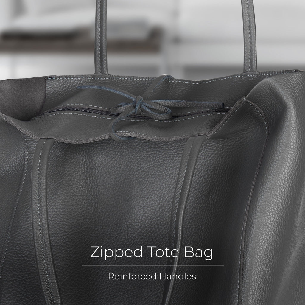 Italian Full-Grain Leather Tote Bag | Firenze - Quarter Circle AK Boutique