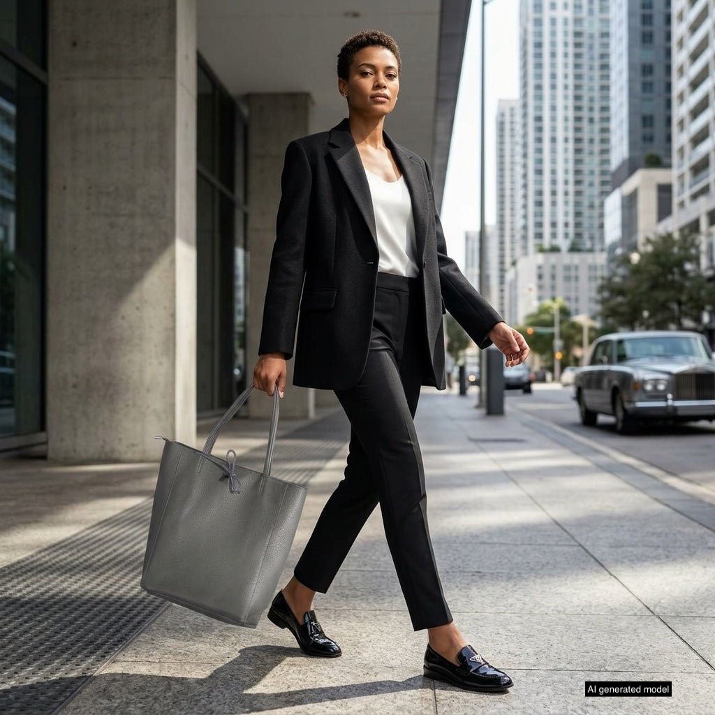 Italian Full-Grain Leather Tote Bag | Firenze - Quarter Circle AK Boutique