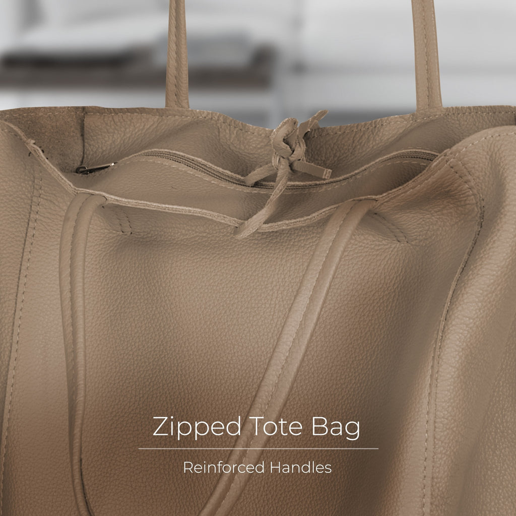 Italian Full-Grain Leather Tote Bag | Firenze - Quarter Circle AK Boutique