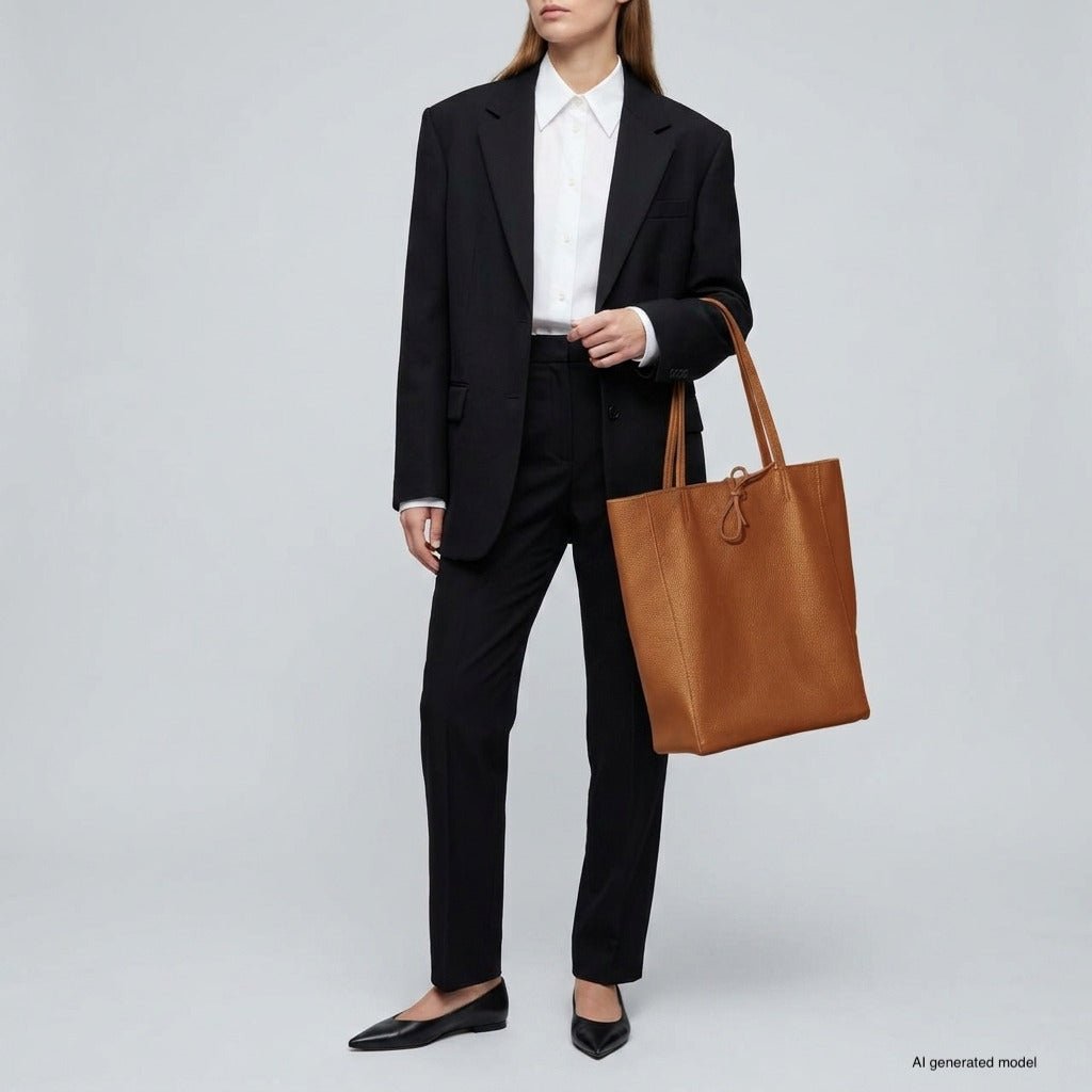 Italian Full-Grain Leather Tote Bag | Firenze - Quarter Circle AK Boutique