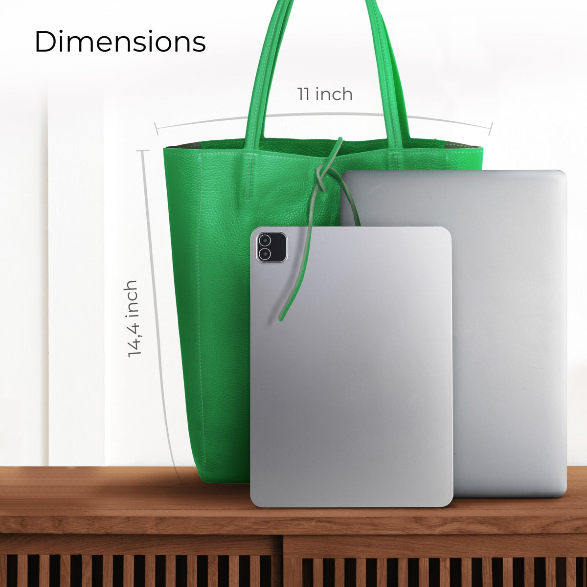 Italian Full-Grain Leather Tote Bag | Firenze - Quarter Circle AK Boutique