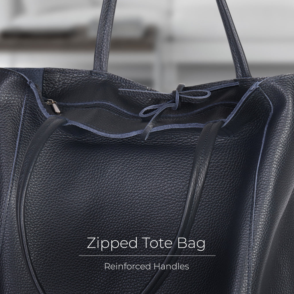 Italian Full-Grain Leather Tote Bag | Firenze - Quarter Circle AK Boutique