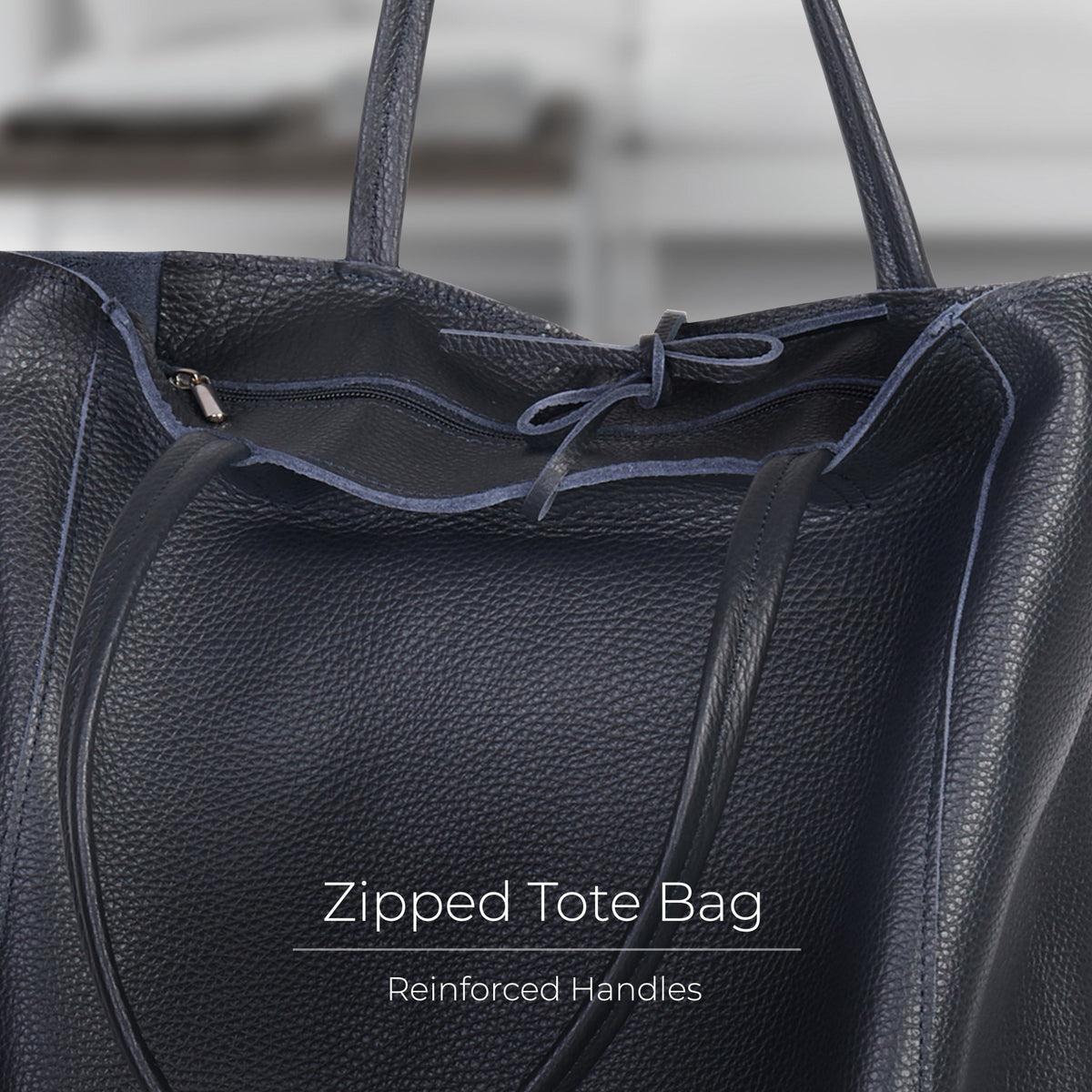 Italian Full-Grain Leather Tote Bag | Firenze - Quarter Circle AK Boutique