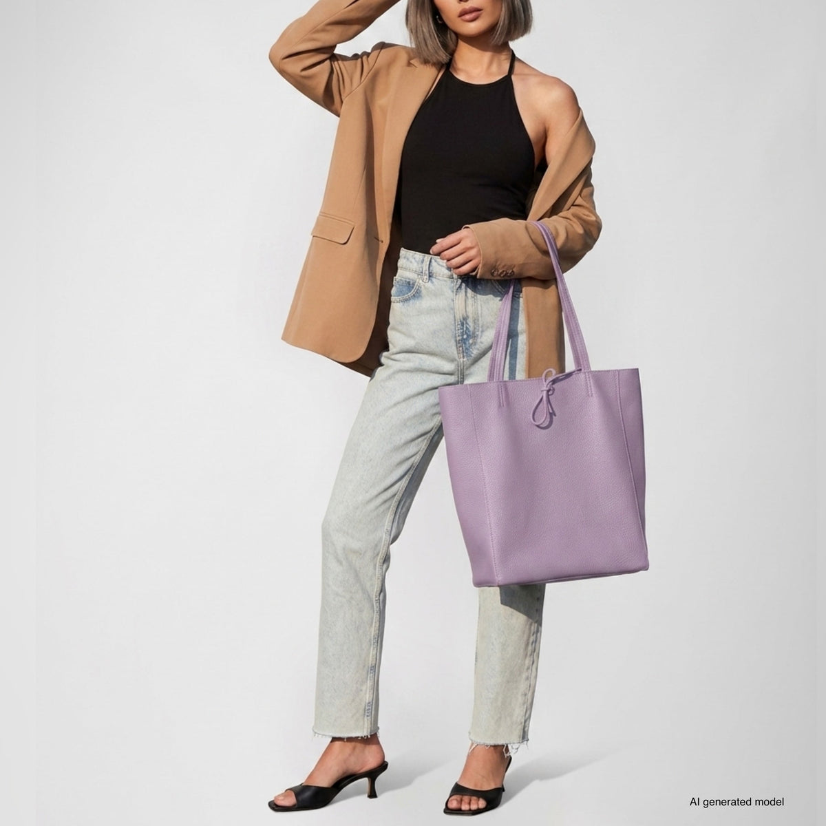 Italian Full-Grain Leather Tote Bag | Firenze - Quarter Circle AK Boutique