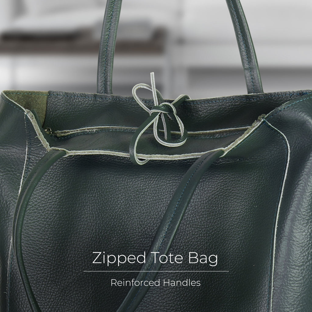Italian Full-Grain Leather Tote Bag | Firenze - Quarter Circle AK Boutique