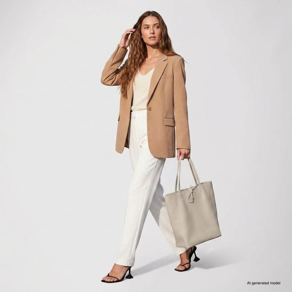 Italian Full-Grain Leather Tote Bag | Firenze - Quarter Circle AK Boutique
