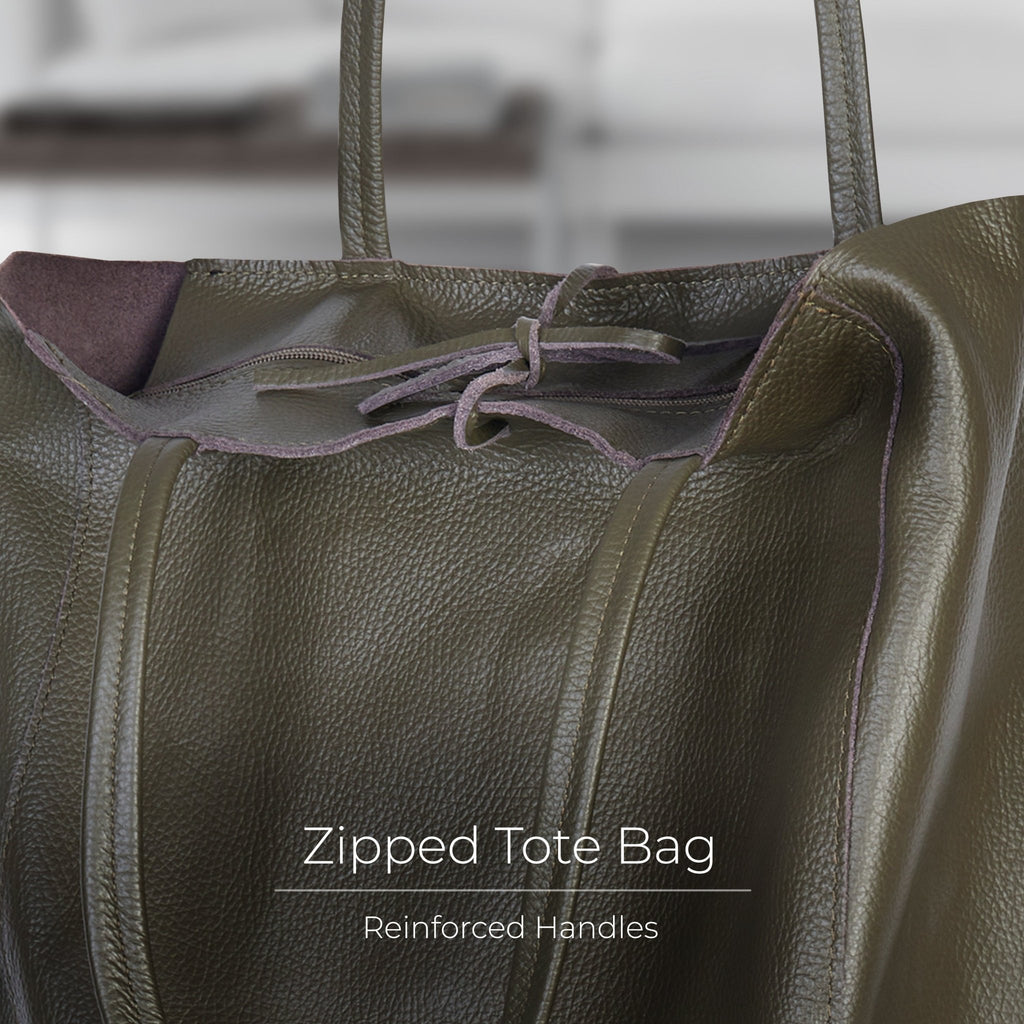 Italian Full-Grain Leather Tote Bag | Firenze - Quarter Circle AK Boutique
