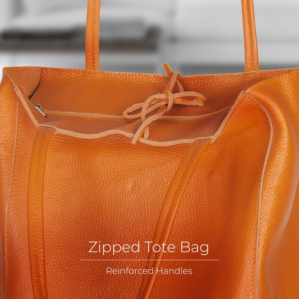 Italian Full-Grain Leather Tote Bag | Firenze - Quarter Circle AK Boutique