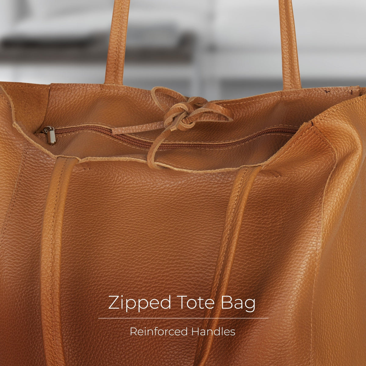 Italian Full-Grain Leather Tote Bag | Firenze - Quarter Circle AK Boutique