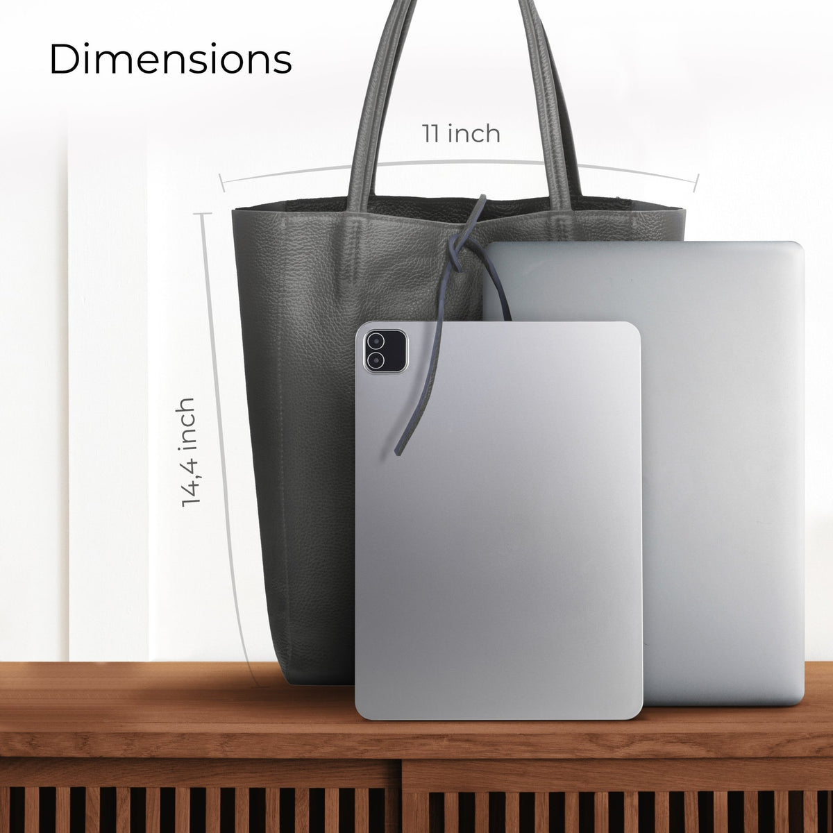 Italian Full-Grain Leather Tote Bag | Firenze - Quarter Circle AK Boutique
