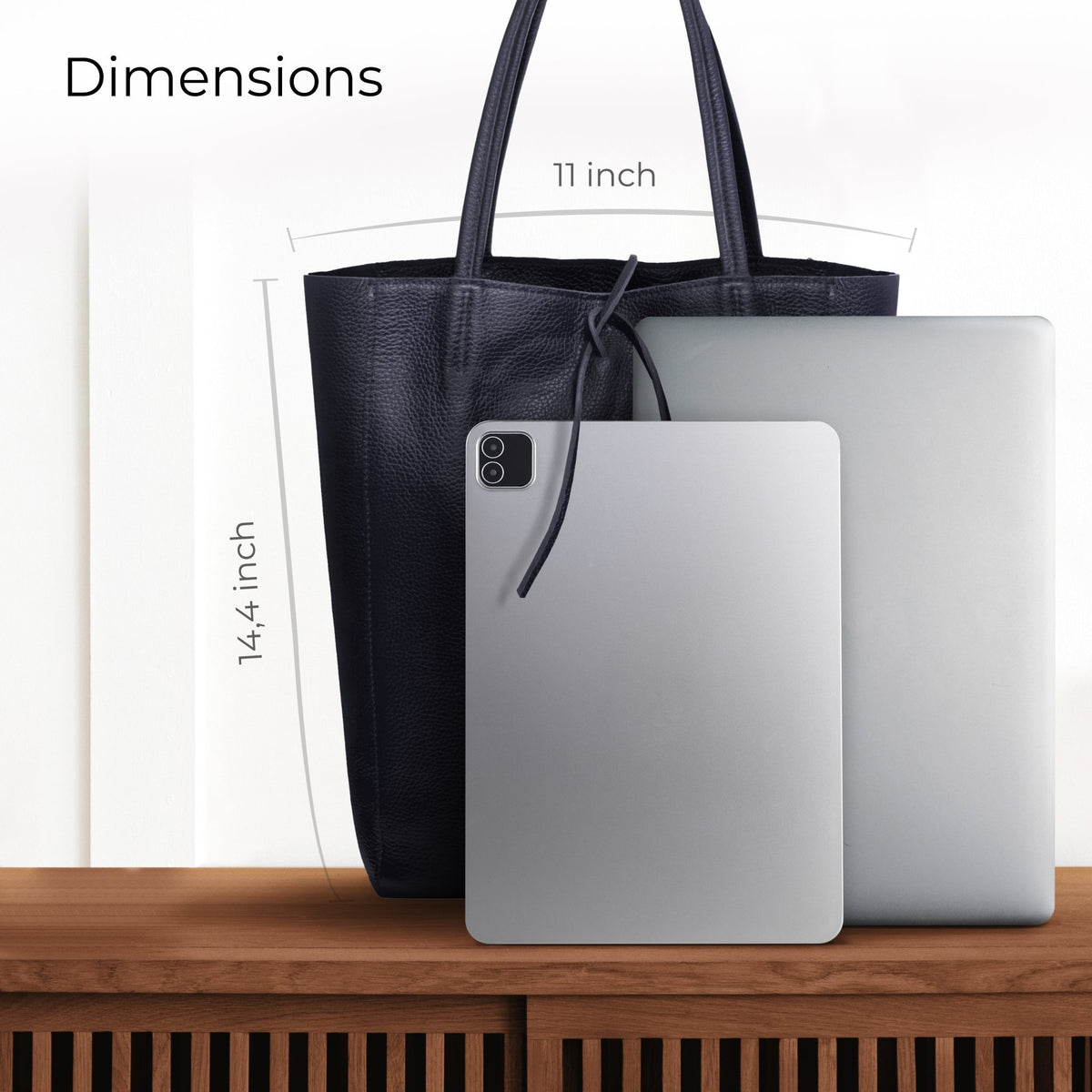 Italian Full-Grain Leather Tote Bag | Firenze - Quarter Circle AK Boutique