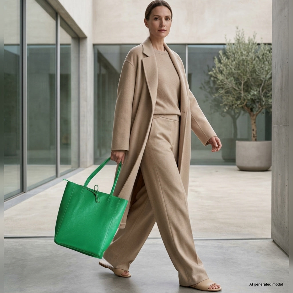 Italian Full-Grain Leather Tote Bag | Firenze - Quarter Circle AK Boutique