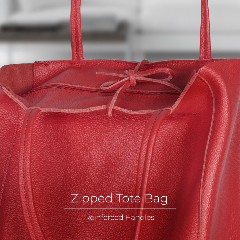 Italian Full-Grain Leather Tote Bag | Firenze - Quarter Circle AK Boutique