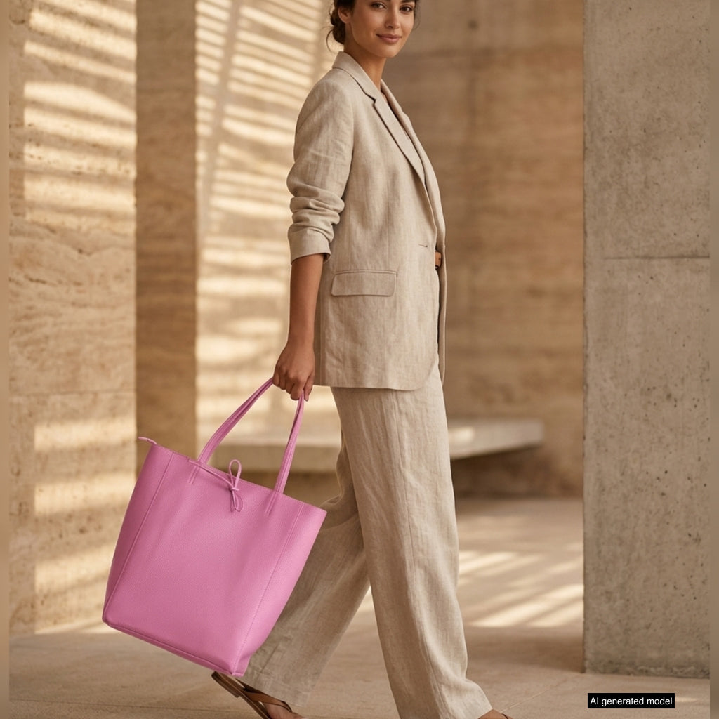 Italian Full-Grain Leather Tote Bag | Firenze - Quarter Circle AK Boutique