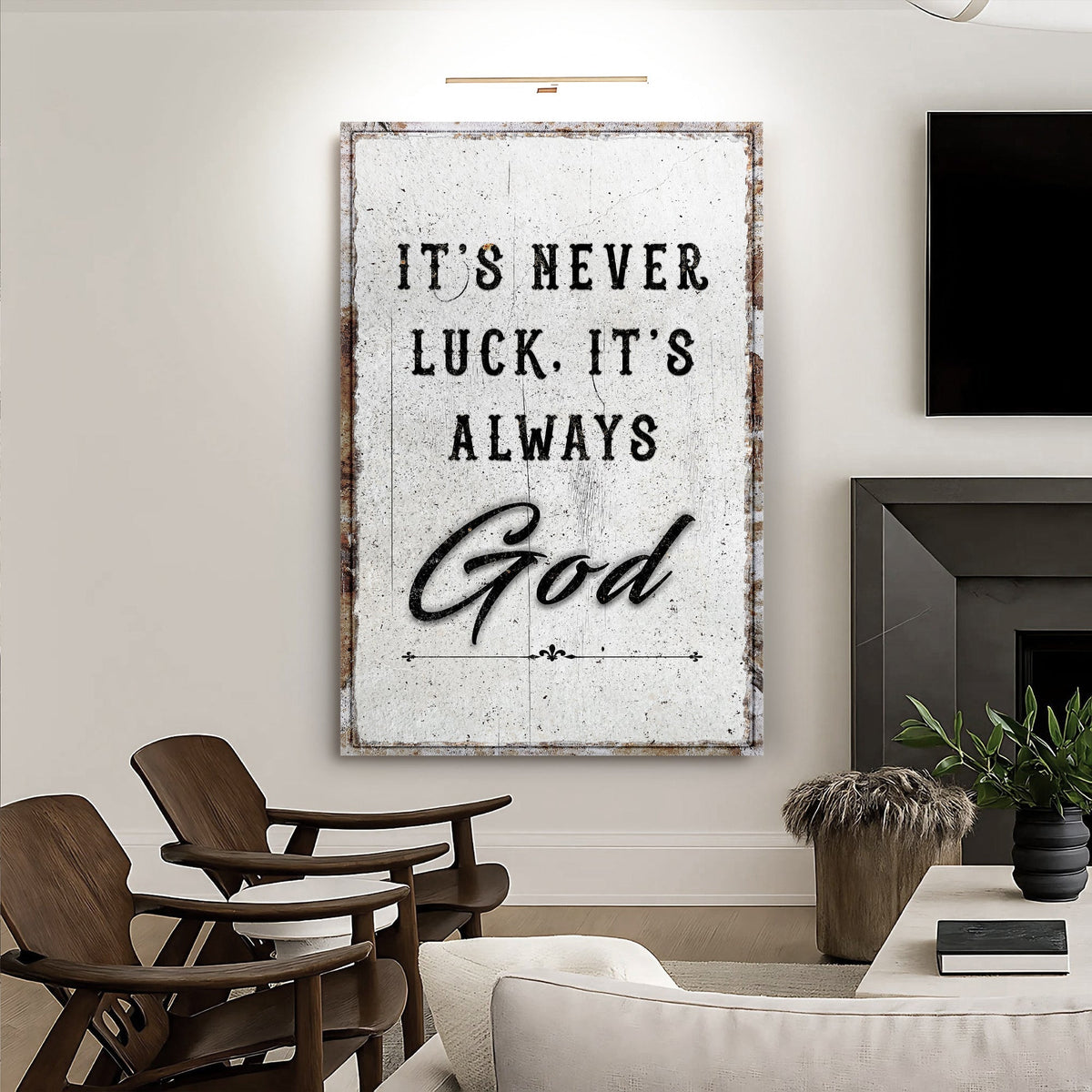 It's Never Luck, It's Always God Faith Wall Art - Quarter Circle AK Boutique