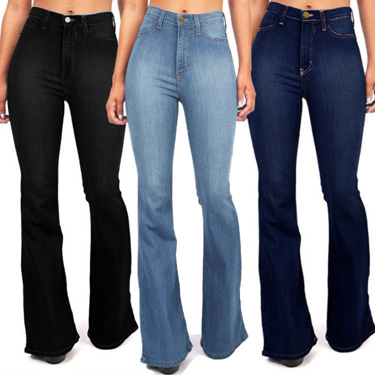 Jeans For Women Plus Size Long Denim Pants Slim Bell Bottom Denim Trousers Skinny Jeans Women'S Denim Pants - Quarter Circle AK Boutique