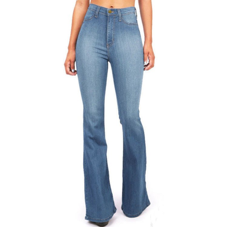 Jeans For Women Plus Size Long Denim Pants Slim Bell Bottom Denim Trousers Skinny Jeans Women'S Denim Pants - Quarter Circle AK Boutique
