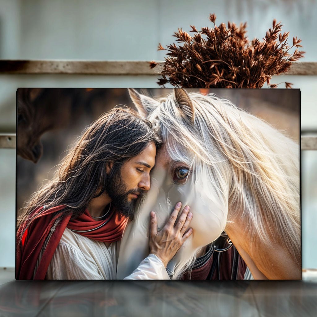 Jesus And Horse Faith Wall Art - Quarter Circle AK Boutique