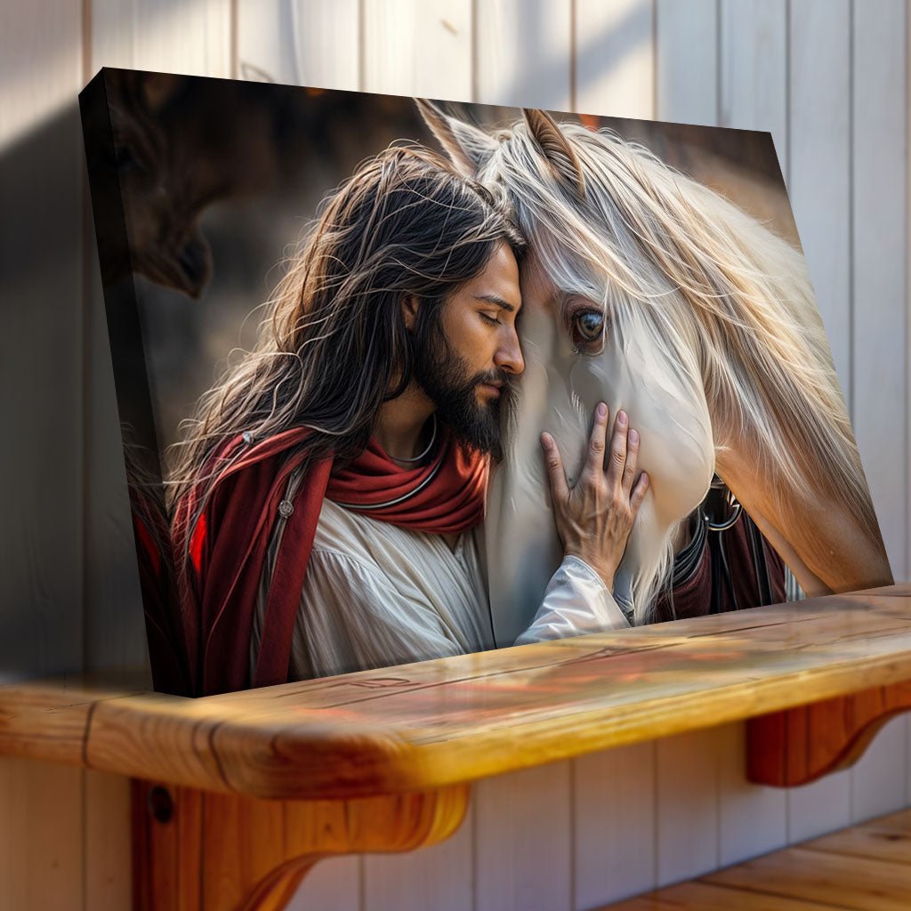 Jesus And Horse Faith Wall Art - Quarter Circle AK Boutique