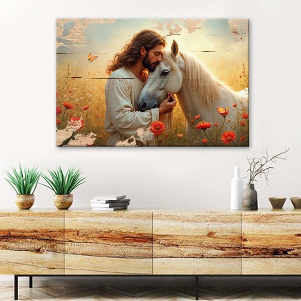 Jesus and Horse Faith Wall Art II - Quarter Circle AK Boutique