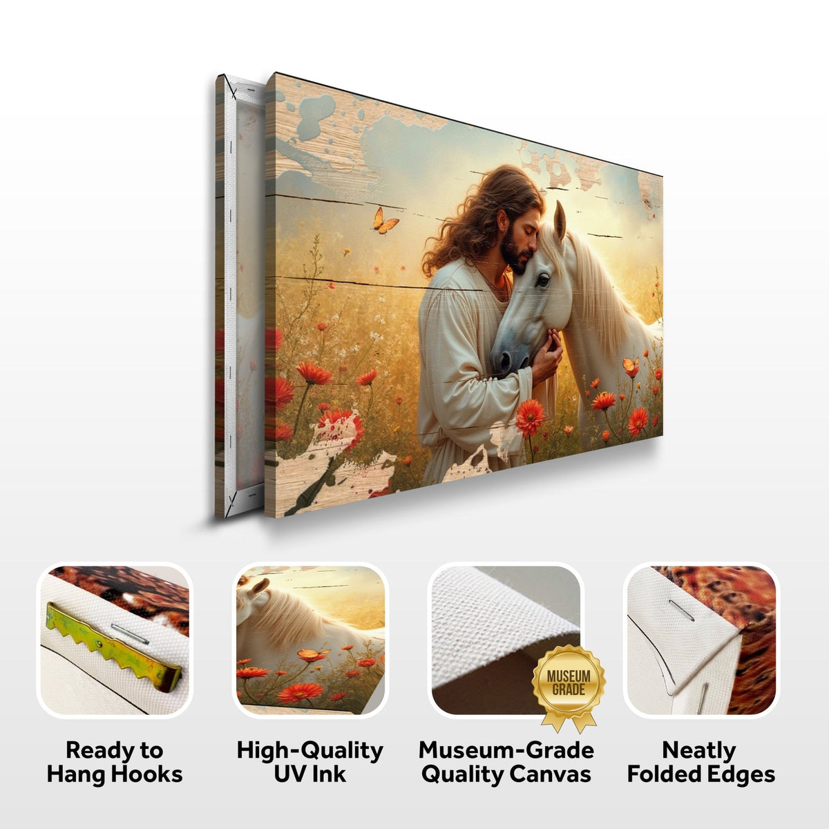 Jesus and Horse Faith Wall Art II - Quarter Circle AK Boutique
