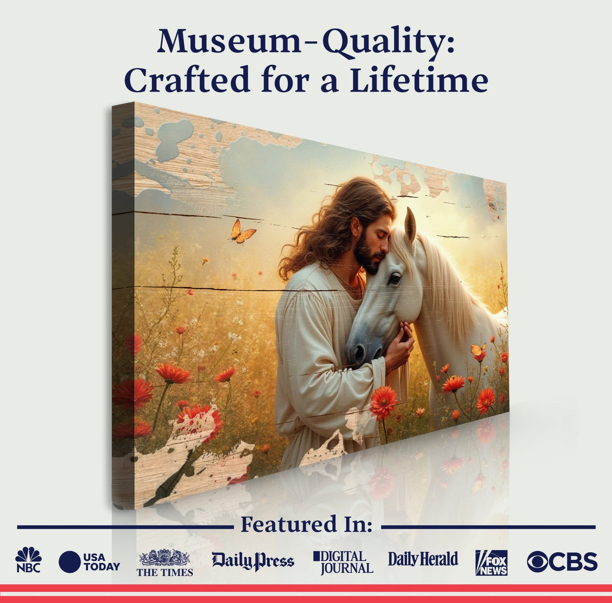 Jesus and Horse Faith Wall Art II - Quarter Circle AK Boutique