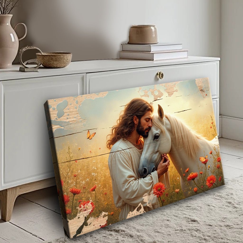 Jesus and Horse Faith Wall Art II - Quarter Circle AK Boutique