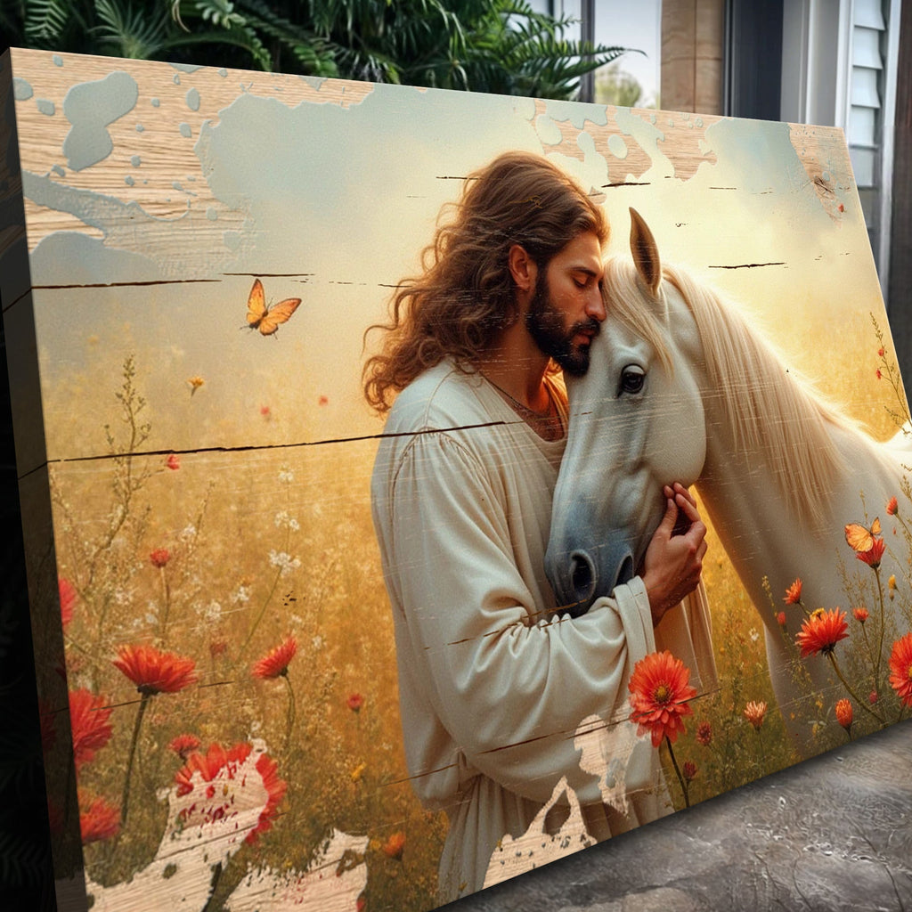 Jesus and Horse Faith Wall Art II - Quarter Circle AK Boutique
