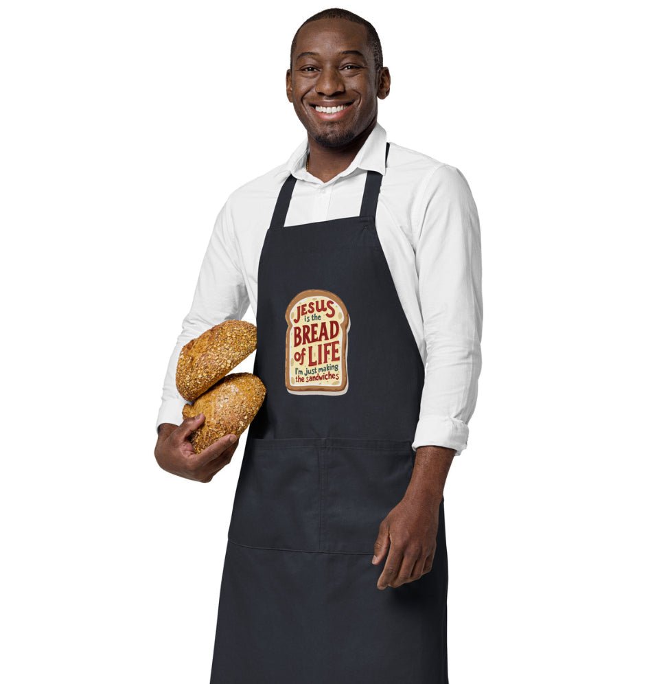 Jesus is the Bread of Life Organic Cotton Apron - Quarter Circle AK Boutique