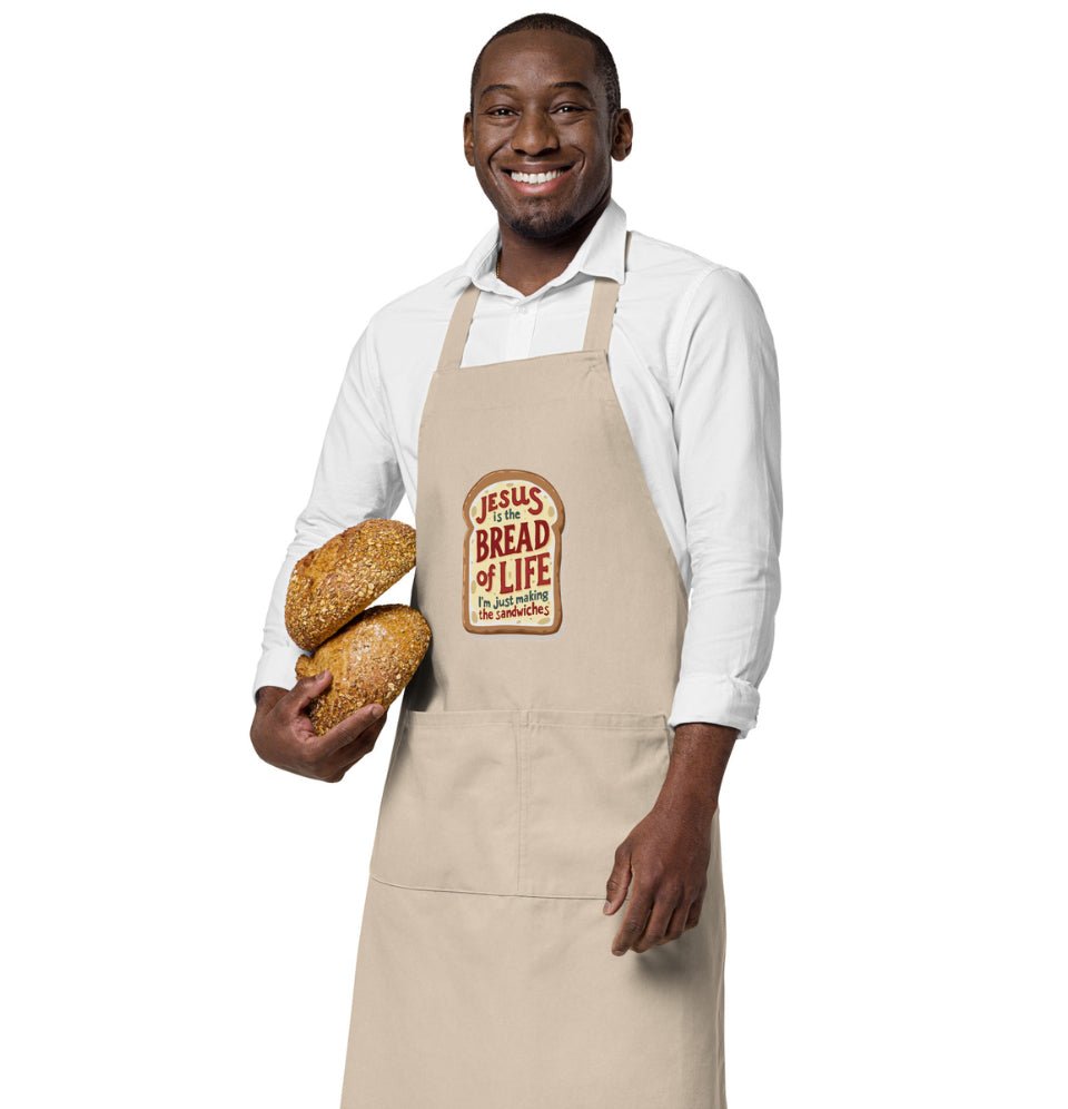 Jesus is the Bread of Life Organic Cotton Apron - Quarter Circle AK Boutique