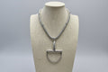 Western Silver Horse Bit Statement Necklace with Rhinestone Snake Chain — Bold Equestrian Jewelry