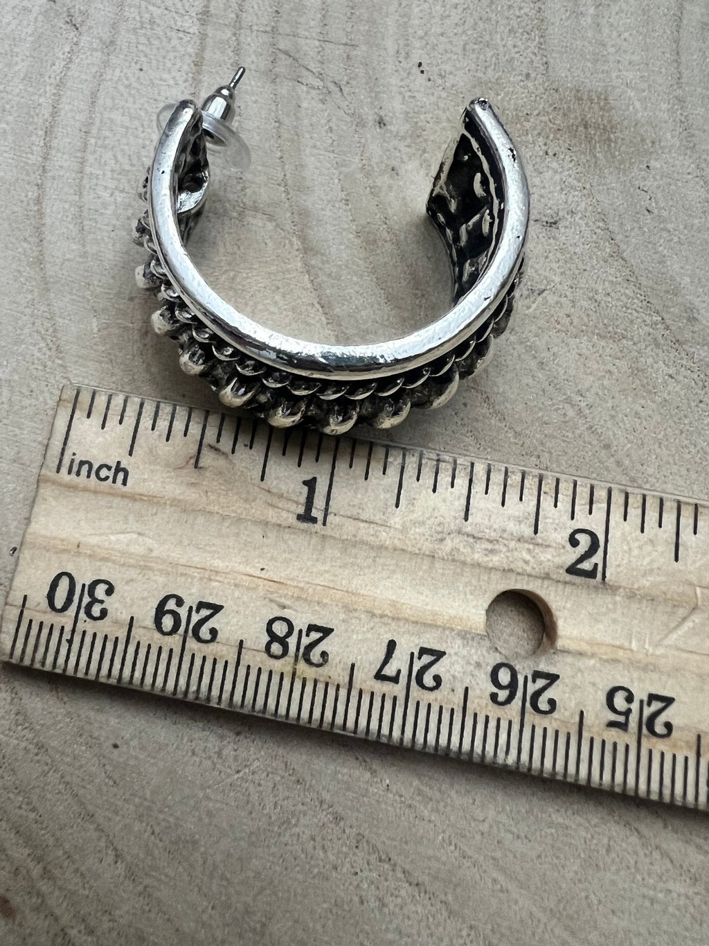 Large Western Twisted Wire Hoop Earrings — Faux Silver Western Statement
