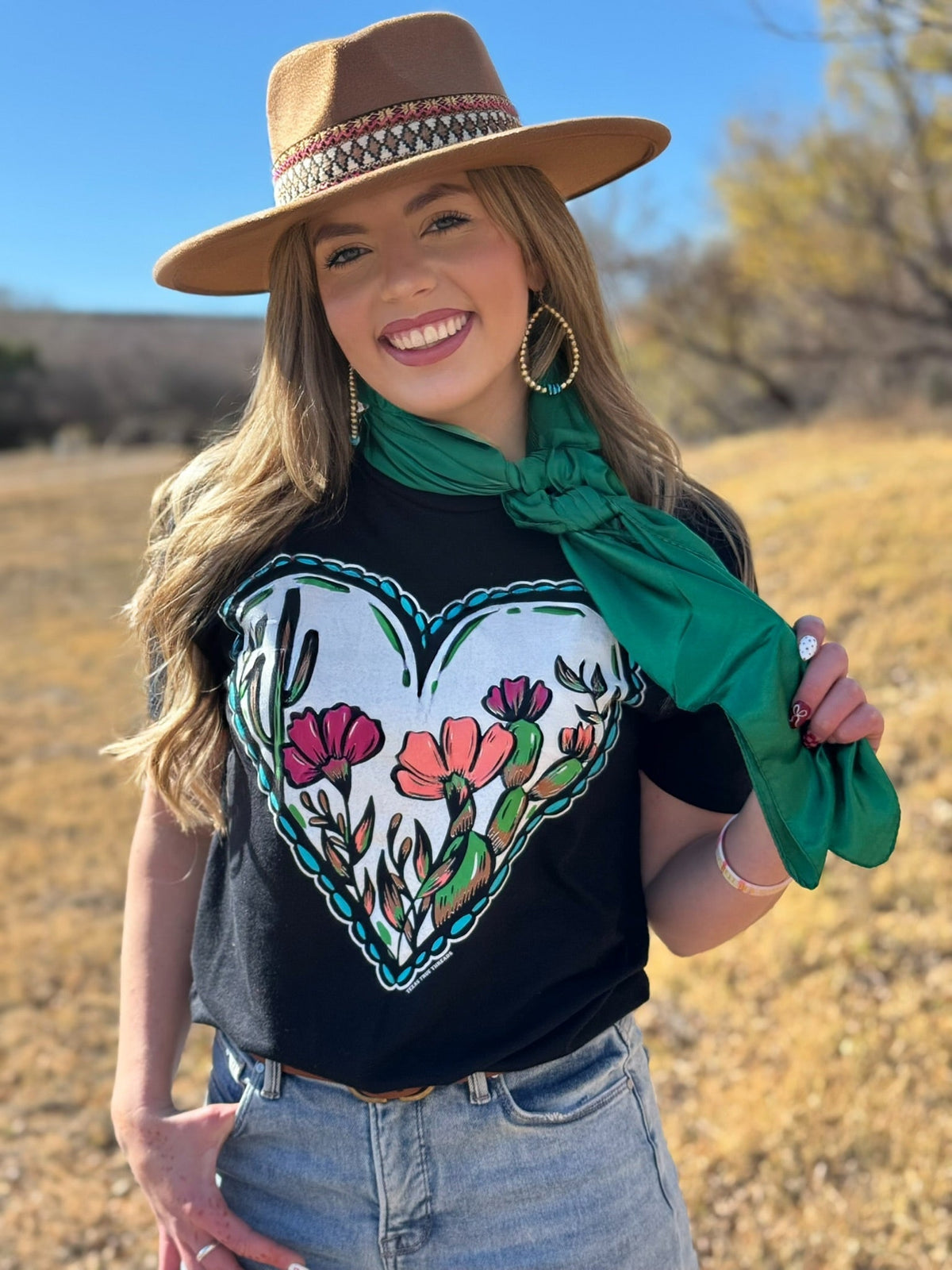 Lauren's Western Heart Tee - Quarter Circle AK Boutique
