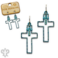 Double rhinestone cross earring - LC