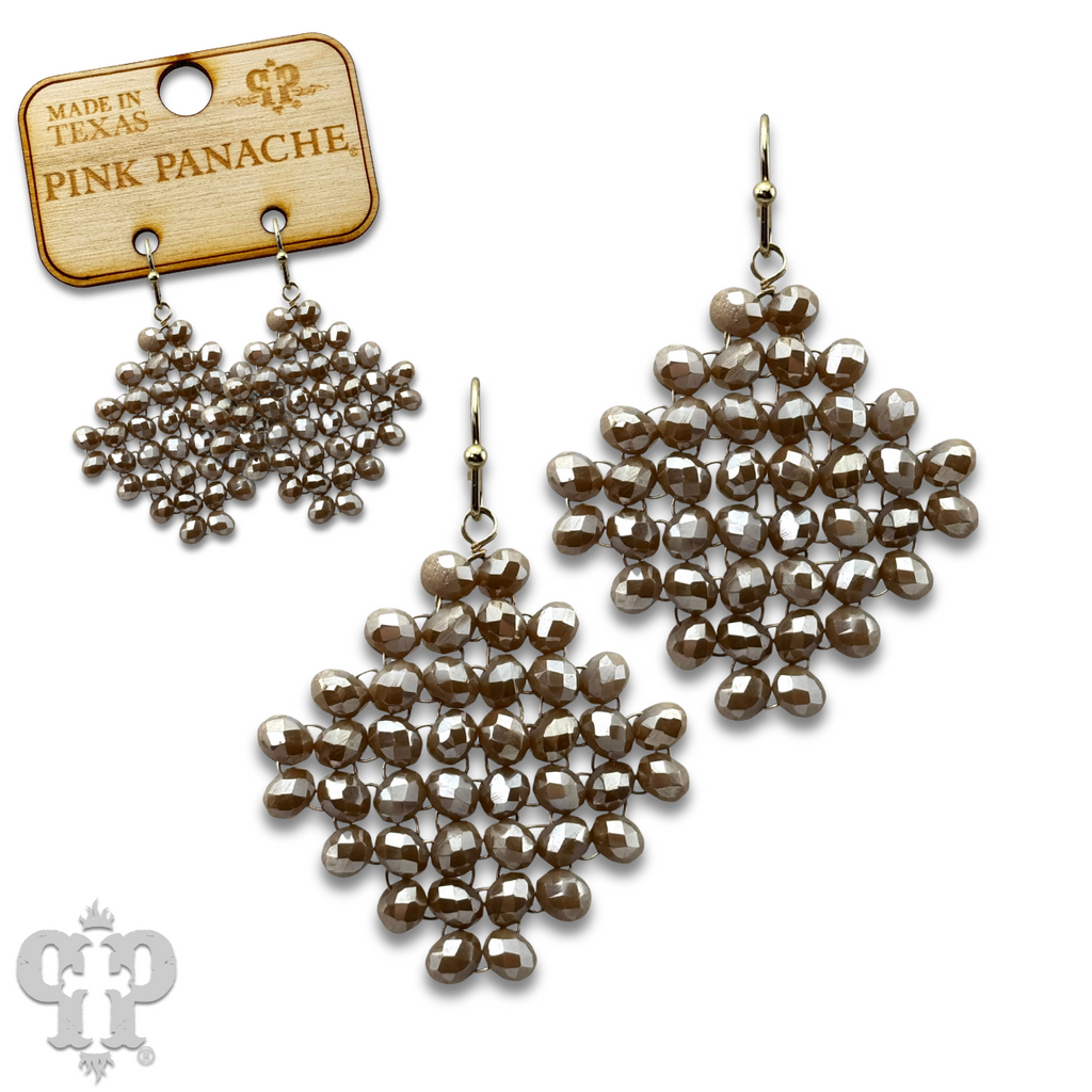 Faceted bead diamond shape earring - LC