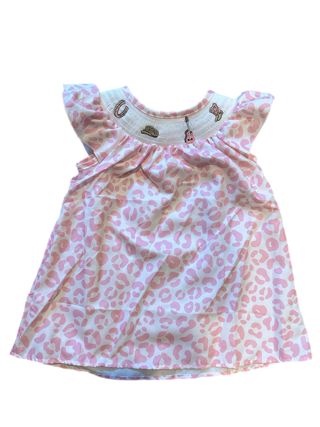 Leopard Western Smocked dress - Quarter Circle AK Boutique