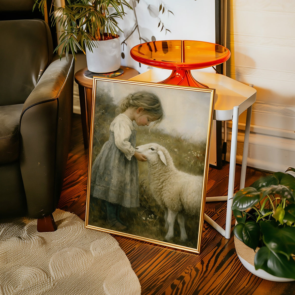 Little Shepherdess and Her Lamb - Quarter Circle AK Boutique