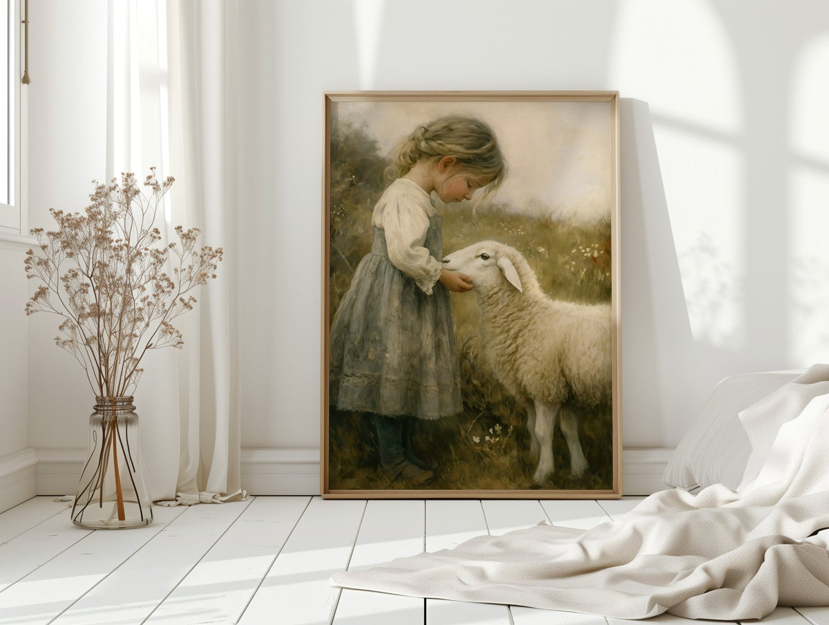 Little Shepherdess and Her Lamb - Quarter Circle AK Boutique