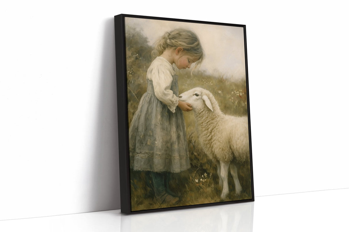 Little Shepherdess and Her Lamb - Quarter Circle AK Boutique