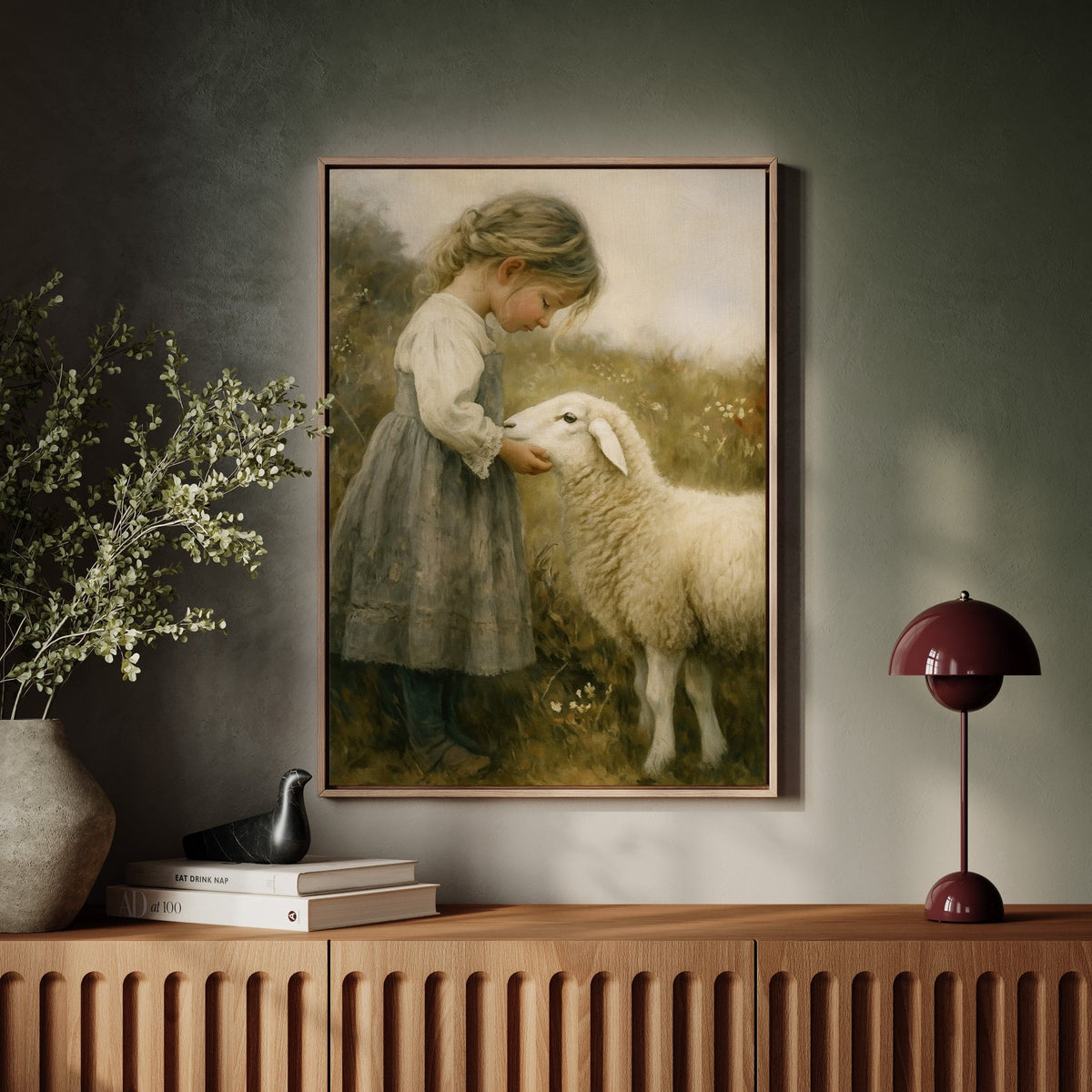 Little Shepherdess and Her Lamb - Quarter Circle AK Boutique